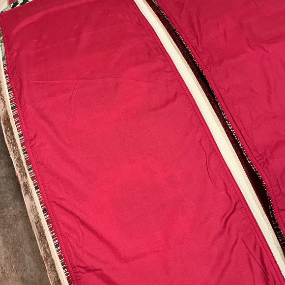 PRELOVED TWO CHRISTMAS HOLIDAY SEASON NEEDLEPOINT TABLE RUNNERS WITH FULLY LINED - Picture 15 of 17